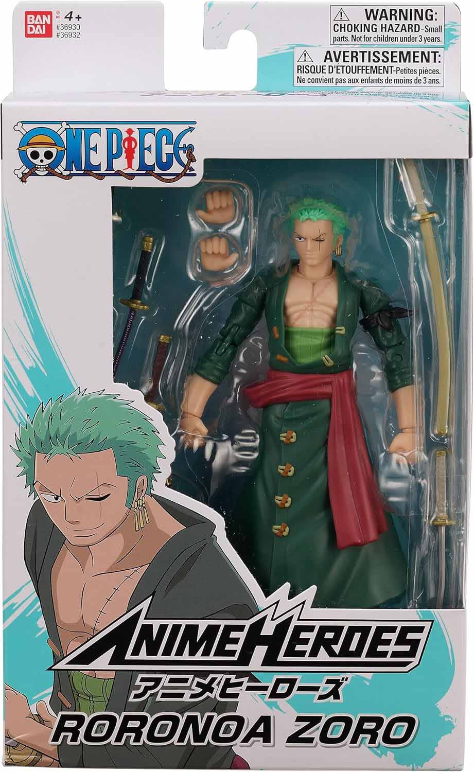 Retrouvez Zoro, l’épéiste légendaire, avec cette figurine articulée Anime Heroes. Accessoires inclus pour recréer ses combats épiques !
