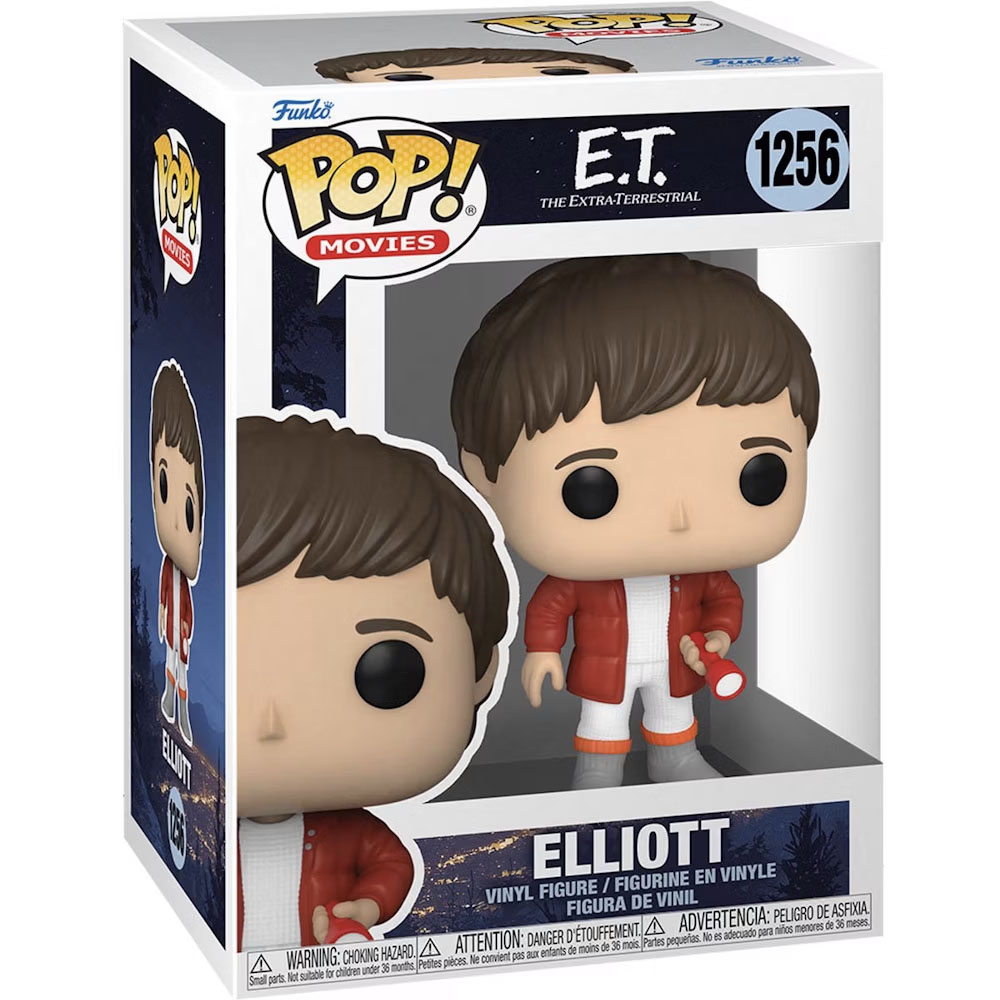 Célébrez le 40e anniversaire d'E.T. avec cette figurine Funko Pop! représentant Elliott tenant sa lampe de poche, recréant une scène emblématique du film. Un incontournable pour les collectionneurs et les fans du classique de Spielberg.