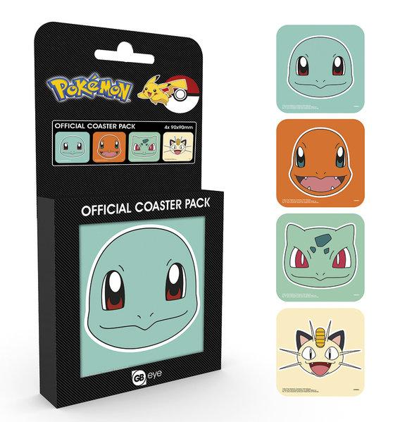 Ajoutez une touche de fantaisie et de nostalgie à votre table avec ce pack de sous-verres Pokémon, mettant en vedette quatre personnages emblématiques : Carapuce, Salamèche, Bulbizarre et Miaouss.